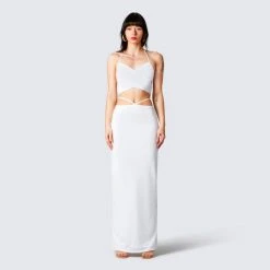 FINESSE Etta White Ruched Back Skirt 11 FINESSE Etta White Ruched Back Skirt