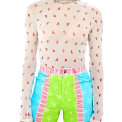 FINESSE Tati Retro HiNeck Mesh Top