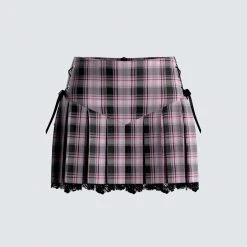 FINESSE Angel Plaid Pleated Skirt Bottoms