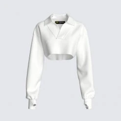 FINESSE Tops Bella Paradise Cropped Collared Pullover