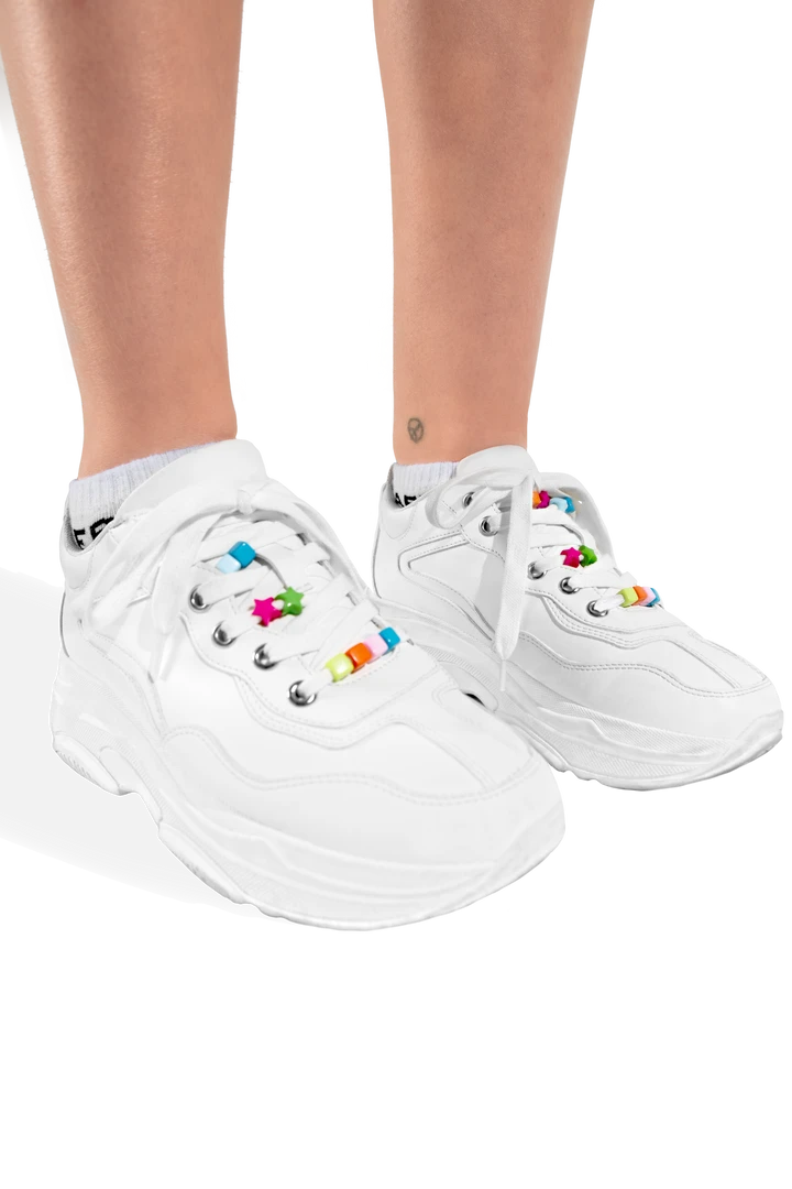 FINESSE Bead-dazzled White Sneakers Accessories 4 FINESSE Bead-dazzled White Sneakers Accessories