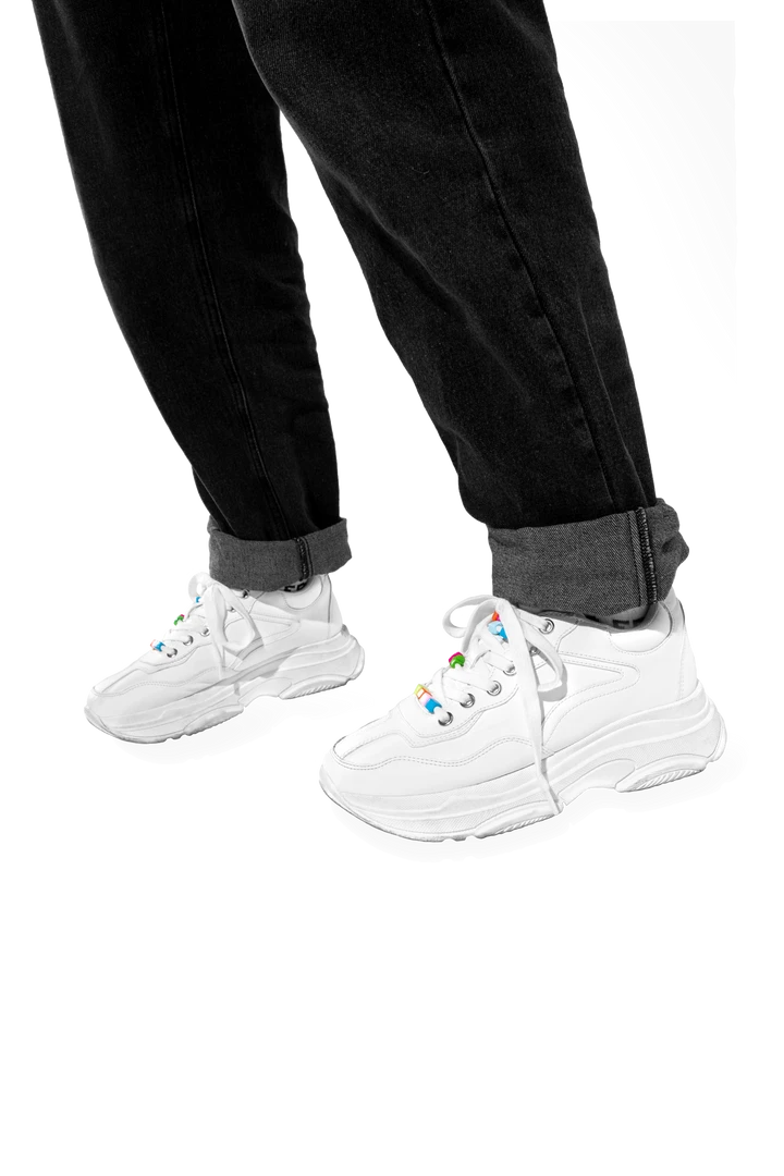 FINESSE Bead-dazzled White Sneakers Accessories 6 FINESSE Bead-dazzled White Sneakers Accessories