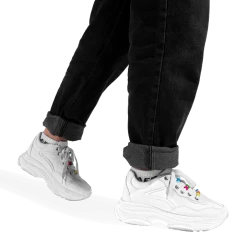 FINESSE Bead-dazzled White Sneakers Accessories 11 FINESSE Bead-dazzled White Sneakers Accessories