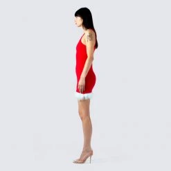 FINESSE Dresses Rocki Red Knit Dress