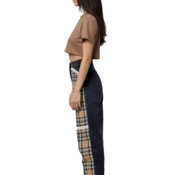 FINESSE Burbie Laced-Up Plaid Pants Bottoms