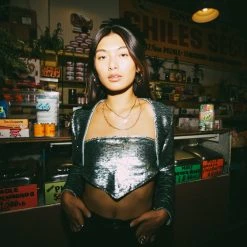 FINESSE Tops Millie Sequin Triangle Top