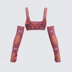 FINESSE Cara Rainbow Knit Top & Sleeves