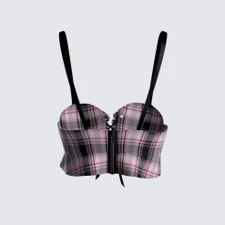 FINESSE Angel Plaid Crop Top
