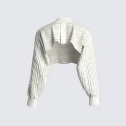 FINESSE Heather Cropped Knit Sweater Tops