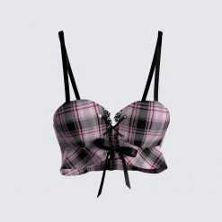 FINESSE Angel Plaid Crop Top