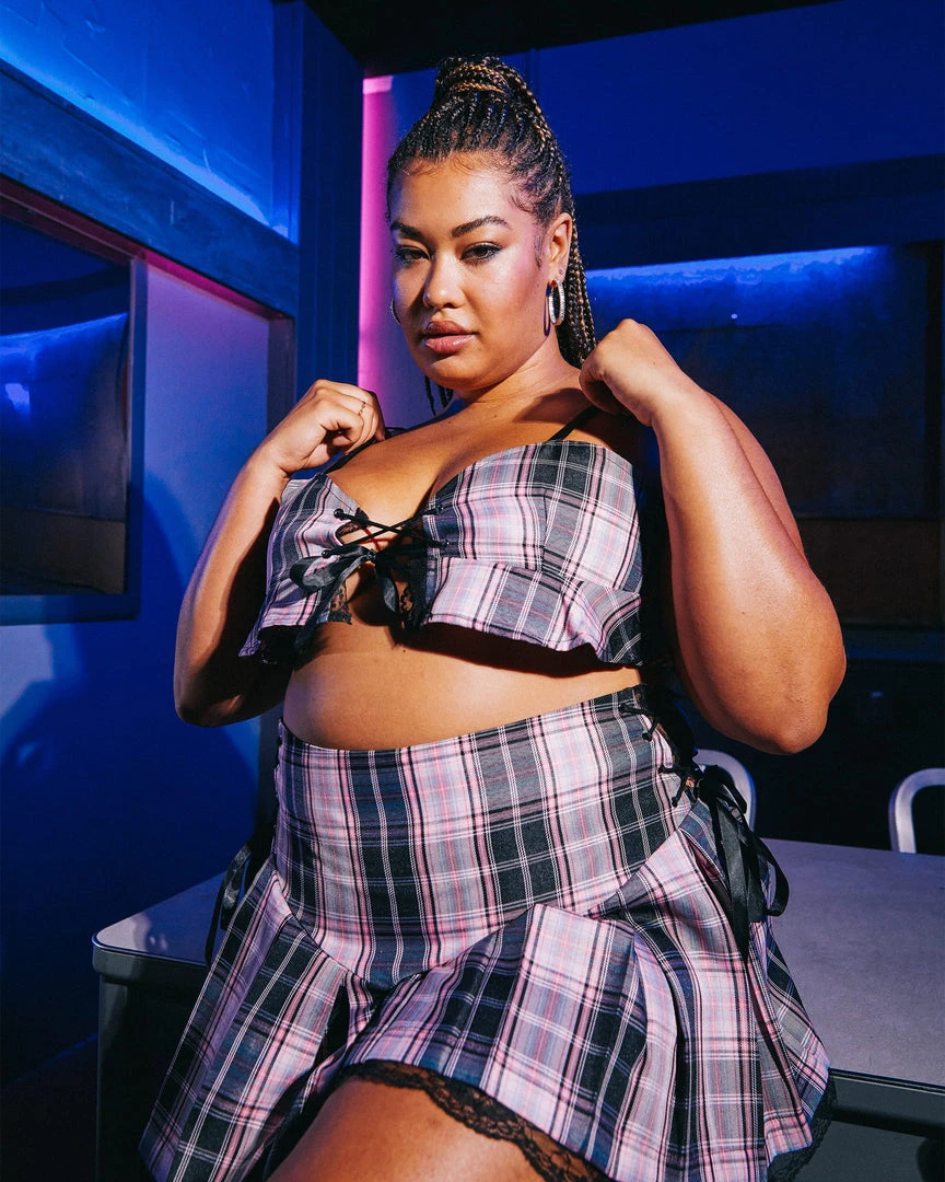 FINESSE Angel Plaid Pleated Skirt Bottoms 6 FINESSE Angel Plaid Pleated Skirt Bottoms