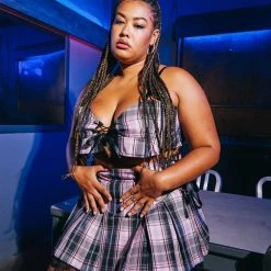 FINESSE Angel Plaid Pleated Skirt Bottoms 13 FINESSE Angel Plaid Pleated Skirt Bottoms