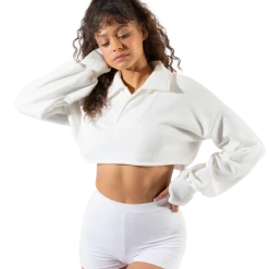 FINESSE Tops Bella Paradise Cropped Collared Pullover