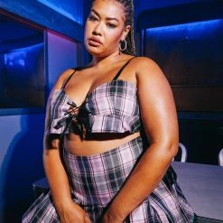 FINESSE Angel Plaid Crop Top