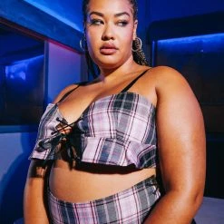 FINESSE Angel Plaid Crop Top