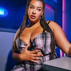 FINESSE Angel Plaid Crop Top