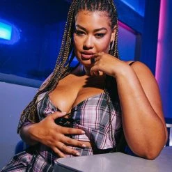 FINESSE Angel Plaid Crop Top