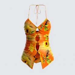 FINESSE Tops Kenji Sunflower Print Top